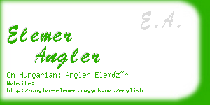 elemer angler business card